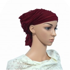 Hat Chemo Scarf Headwear Wrinkle Turban Ruffle Mujer Abbey Cap Pre Tied Head  eb-13923958
